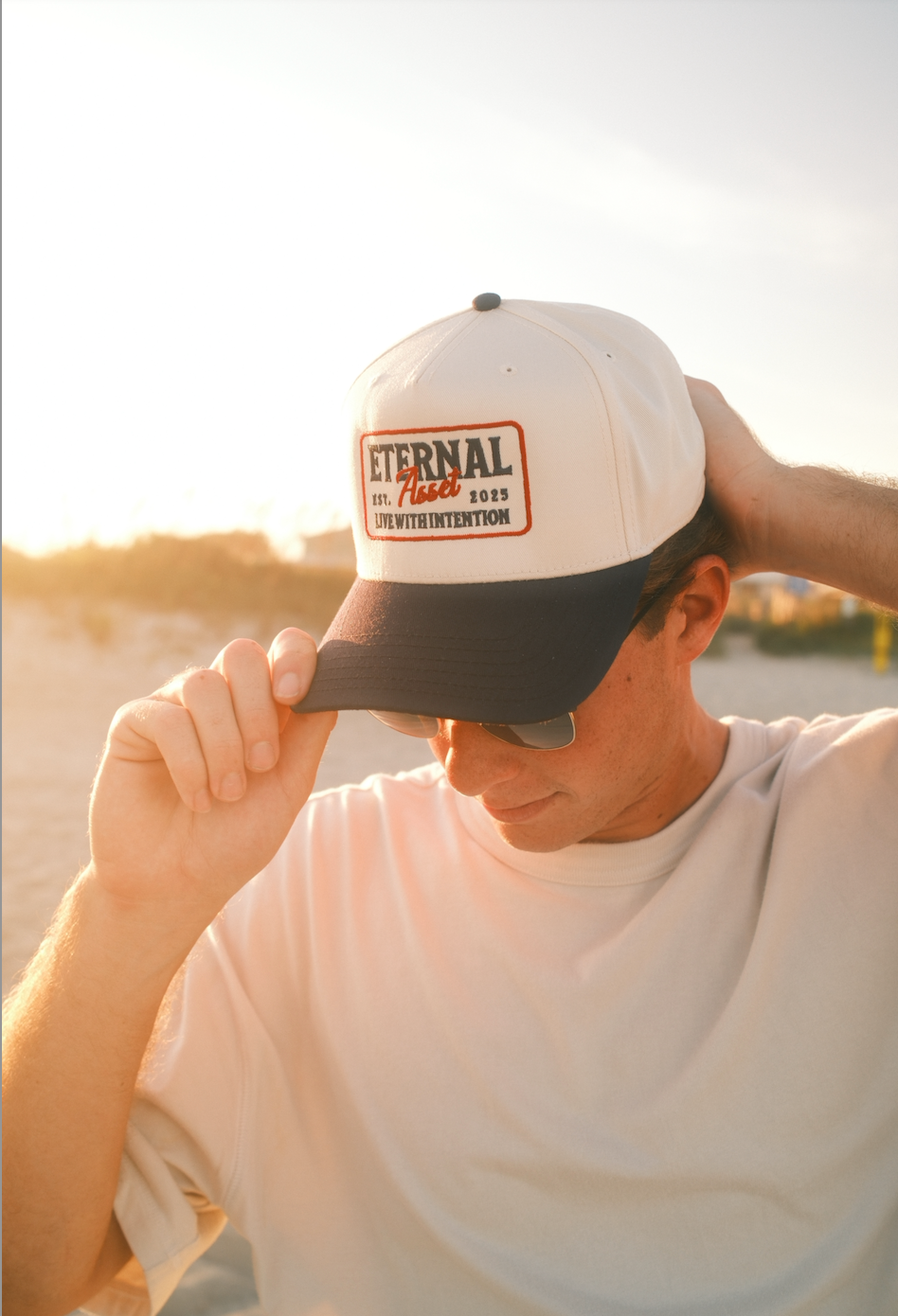 'Live with Intention' | Natural & Navy